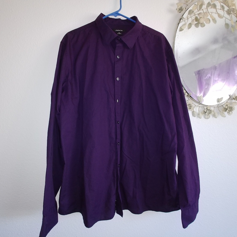 Claiborne Mena deep plum dress shirt